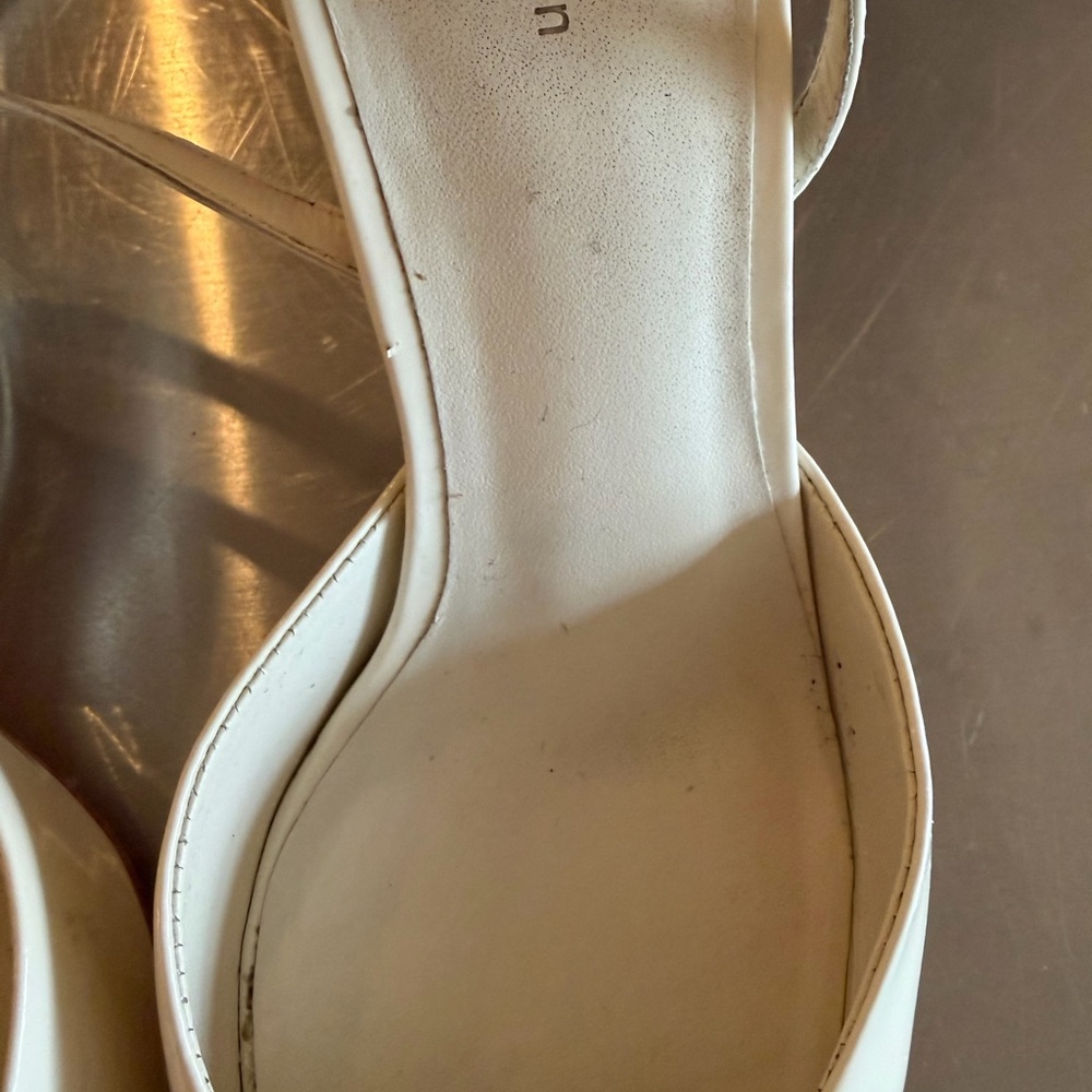 Reformation Natasha PumpsElegant White Slingback Heels White Patent - Picture 6 of 12